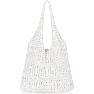 Women's Snow White‌ Shoulder Shopping Handbag Casual Travel Totes Fold Able Bags